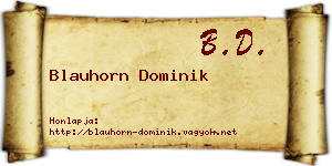 Blauhorn Dominik névjegykártya